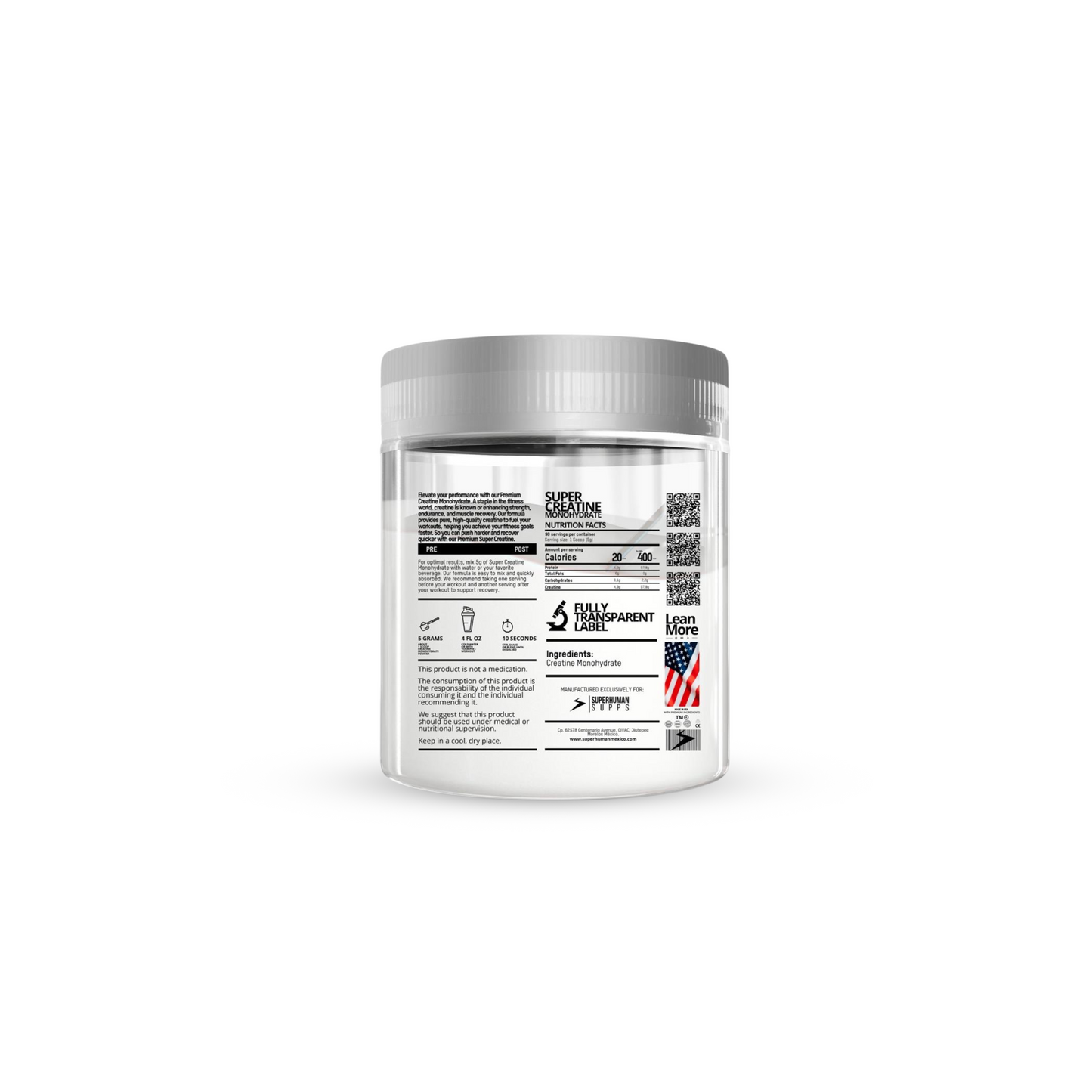Supercreatine Monohydrate | Sin sabor | 90 Servicios
